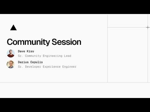 Vercel Community Session: Video on the Web made easy with Mux