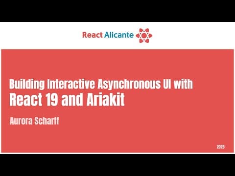 2025 10 03 03 AURORA SCHARFF   CONGRESO REACT ALICANTE  The international React js conference in Spa