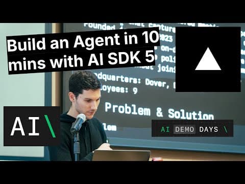 Build An Agent in 10 mins with AI SDK 5 with Nico Albanese from Vercel, AI Demo Days
